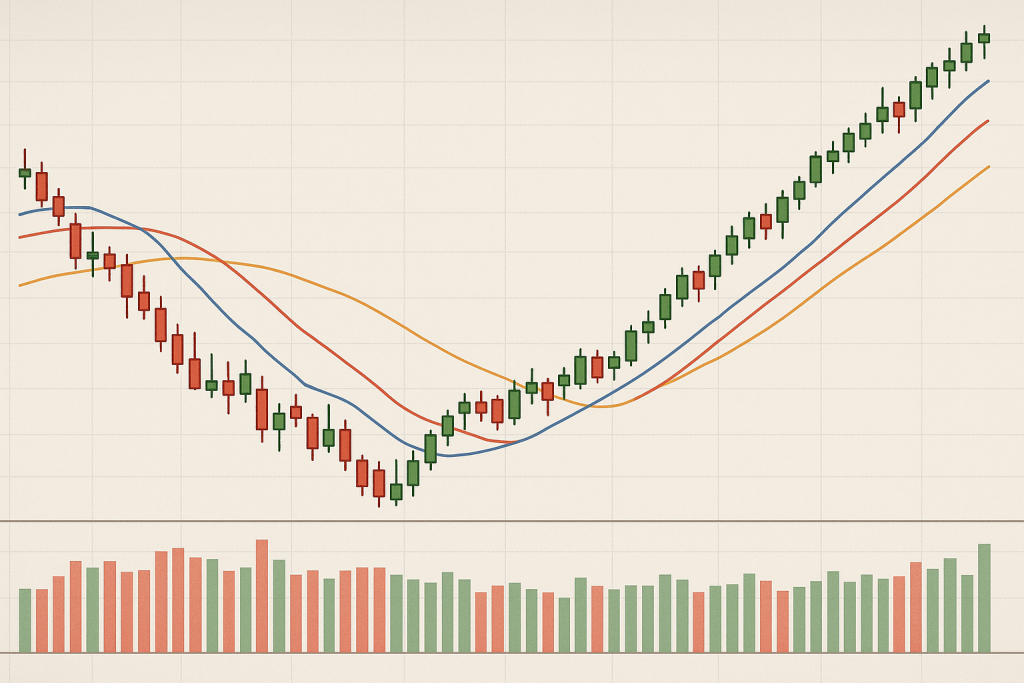 Momentum investing example : a stock chart Momentum investing example : a stock chart